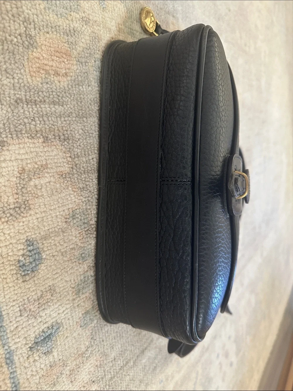 Vintage Dooney & Bourke Saddle Bag AWL All Weather Leather. Black on Black